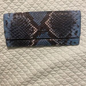 Genuine leather slim Coach wallet snake print